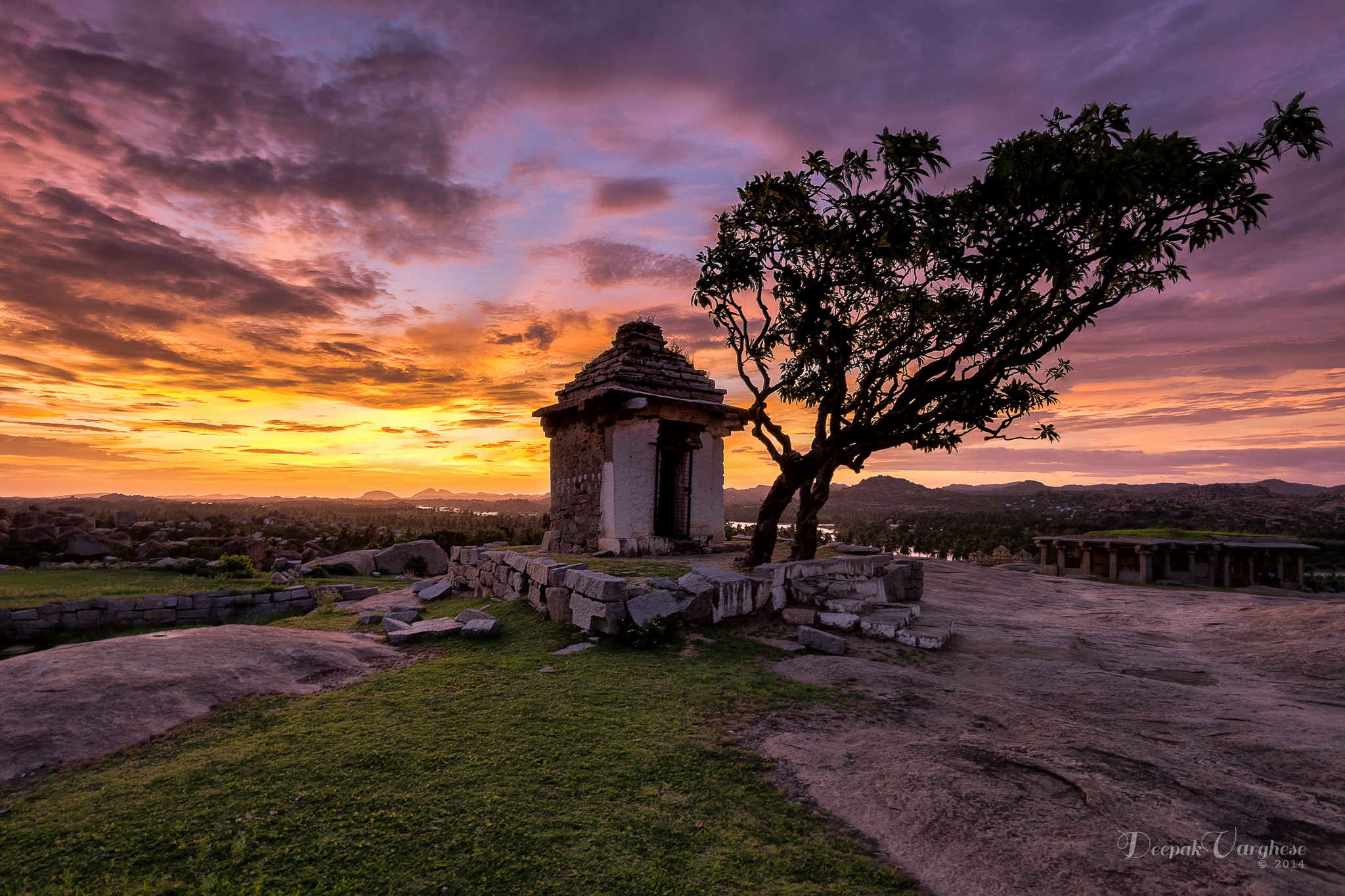 Dramatic landscape with layered mountains and moody sky