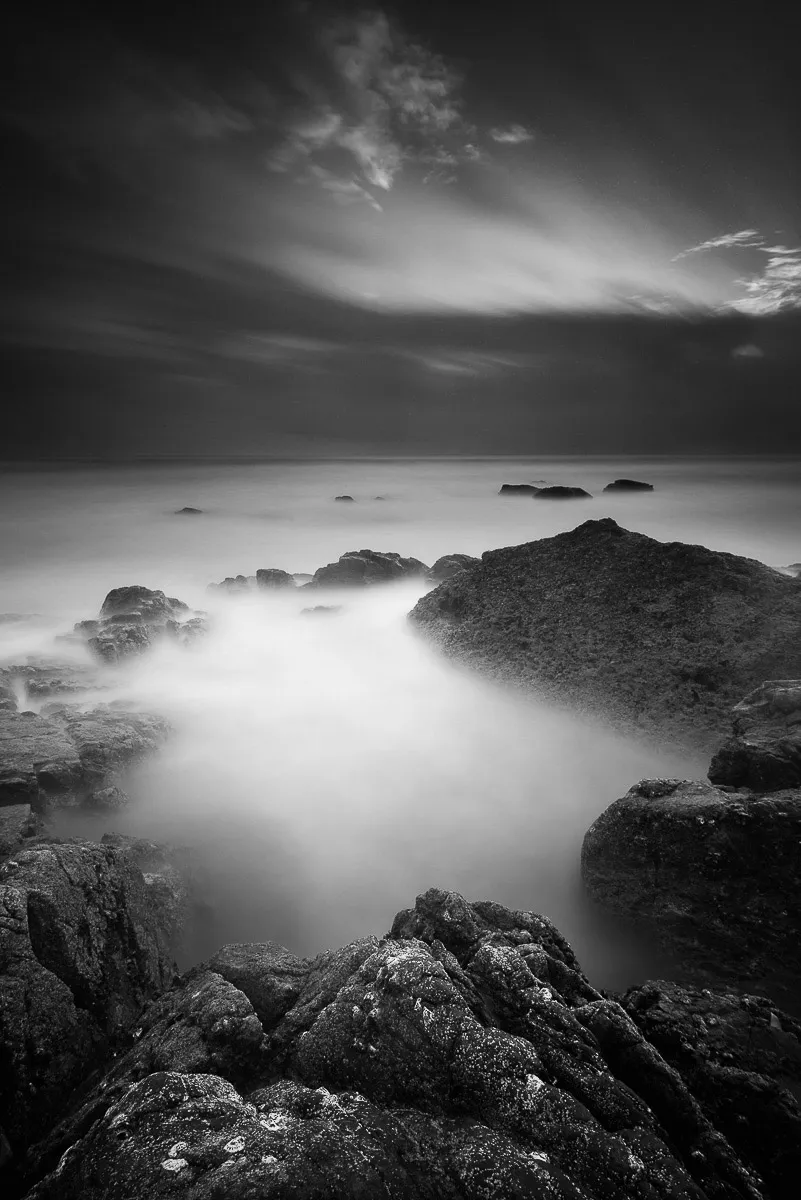 Long exposure storm clouds over the Arabian Sea, Goa